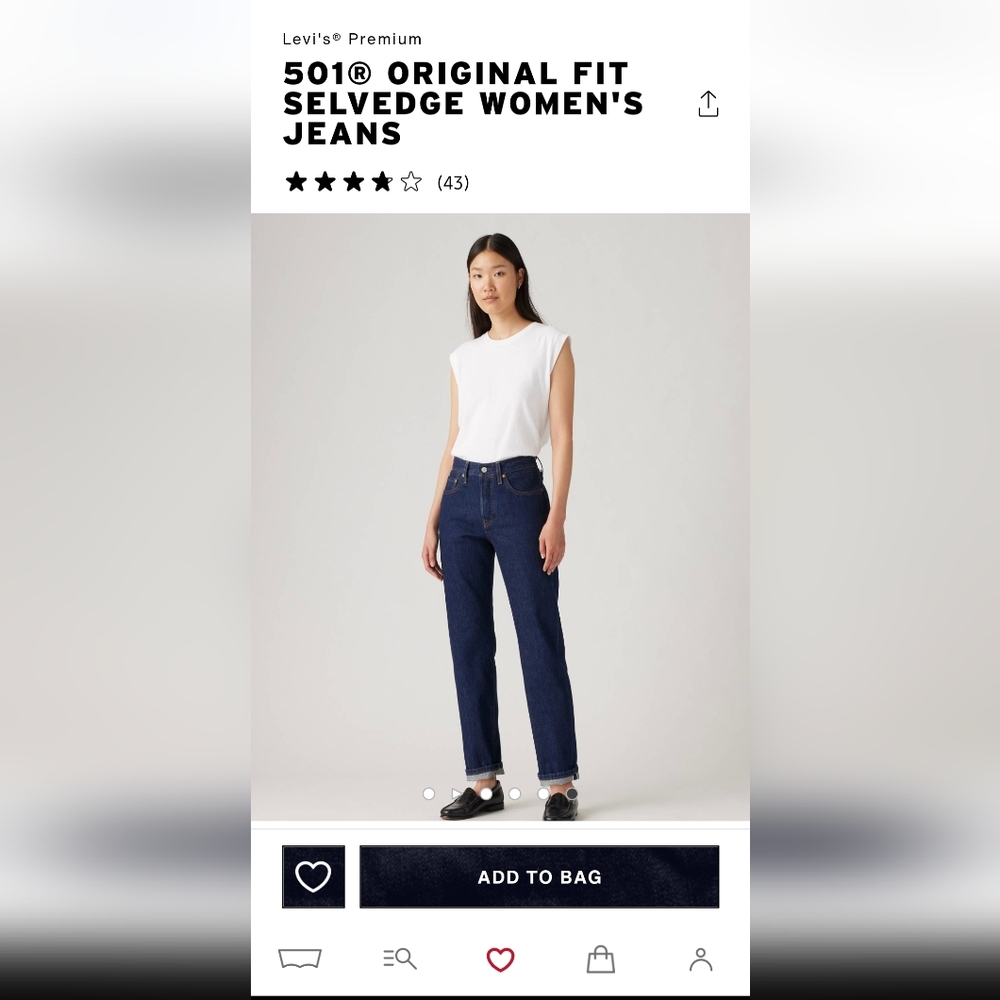 Levi's Dark Blue Straight Leg Women's Jeans